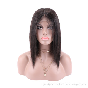 Wholesale Best Selling Raw Brazilian Remy Human Hair Natural Straight Lace Wigs 150% Density 4X4 Lace Closure Human Hair Wigs